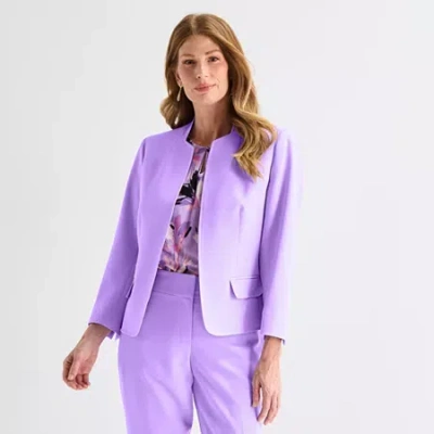 Black Label By Evan Picone Womens Classic Fit Suit Jacket In Purple