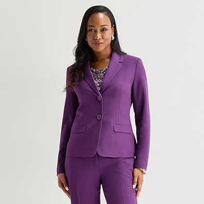 Black Label By Evan Picone Womens Classic Fit Suit Jacket In Purple