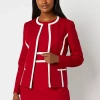 Black Label By Evan Picone Womens Classic Fit Suit Jacket In Red