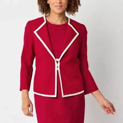 Black Label By Evan Picone Womens Classic Fit Suit Jacket In Red