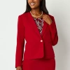 Black Label By Evan Picone Womens Classic Fit Suit Jacket In Red