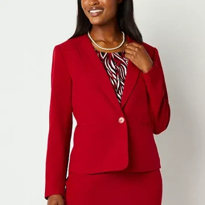 Black Label By Evan Picone Womens Classic Fit Suit Jacket In Red