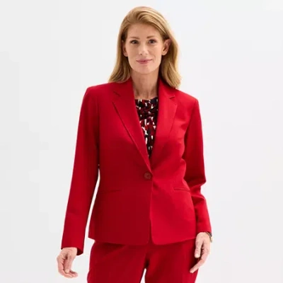 Black Label By Evan Picone Womens Classic Fit Suit Jacket In Red