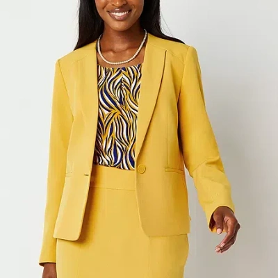 Black Label By Evan Picone Womens Classic Fit Suit Jacket In Yellow