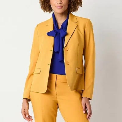 Black Label By Evan Picone Womens Classic Fit Suit Jacket In Yellow