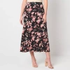 Black Label By Evan Picone Womens Long A-line Skirt In Black