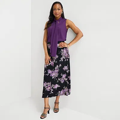 Black Label By Evan Picone Womens Long A-line Skirt In Black
