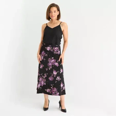 Black Label By Evan Picone Womens Maxi Skirt In Black
