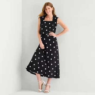 Black Label By Evan Picone Womens Maxi Skirt In Multi