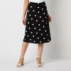 Black Label By Evan Picone Womens Midi A-line Skirt In Black