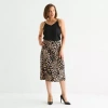 Black Label By Evan Picone Womens Midi A-line Skirt In Sand