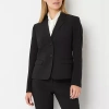 Black Label By Evan Picone Womens Petite Classic Fit Suit Jacket In Black