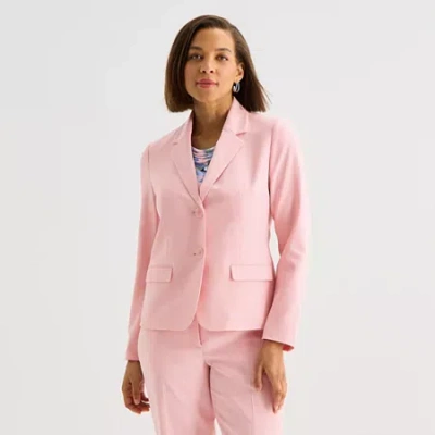 Black Label By Evan Picone Womens Petite Classic Fit Suit Jacket In Pink