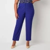 Black Label By Evan Picone Womens Plus Classic Fit Straight Suit Pant In Blue