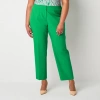 Black Label By Evan Picone Womens Plus Classic Fit Straight Suit Pant In Green