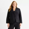 Black Label By Evan Picone Womens Plus Classic Fit Suit Jacket In Black