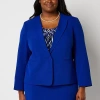Black Label By Evan Picone Womens Plus Classic Fit Suit Jacket In Blue