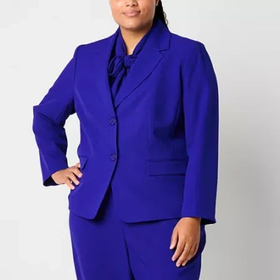 Black Label By Evan Picone Womens Plus Classic Fit Suit Jacket In Blue