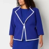 Black Label By Evan Picone Womens Plus Classic Fit Suit Jacket In Blue