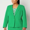Black Label By Evan Picone Womens Plus Classic Fit Suit Jacket In Green