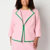 Black Label By Evan Picone Womens Plus Classic Fit Suit Jacket In Pink