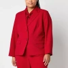 Black Label By Evan Picone Womens Plus Classic Fit Suit Jacket In Red