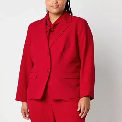 Black Label By Evan Picone Womens Plus Classic Fit Suit Jacket In Red
