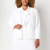 Black Label By Evan Picone Womens Plus Classic Fit Suit Jacket In White