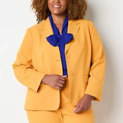 Black Label By Evan Picone Womens Plus Classic Fit Suit Jacket In Yellow