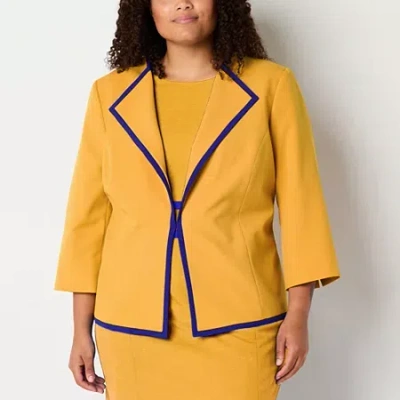 Black Label By Evan Picone Womens Plus Classic Fit Suit Jacket In Yellow