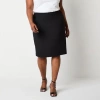 Black Label By Evan Picone Womens Plus Suit Skirt In Black