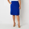 Black Label By Evan Picone Womens Plus Suit Skirt In Blue