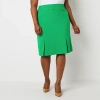Black Label By Evan Picone Womens Plus Suit Skirt In Green
