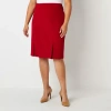 Black Label By Evan Picone Womens Plus Suit Skirt In Red