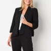 Black Label By Evan Picone Womens Regular Fit Suit Jacket In Black