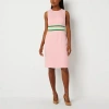 Black Label By Evan Picone Womens Sleeveless Sheath Dress In Pink