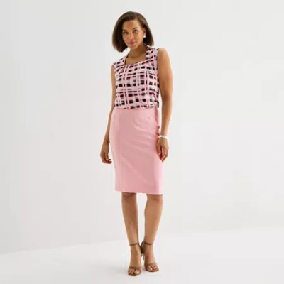Black Label By Evan Picone Womens Suit Skirt In Pink