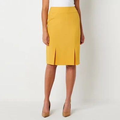 Black Label By Evan Picone Womens Suit Skirt In Yellow