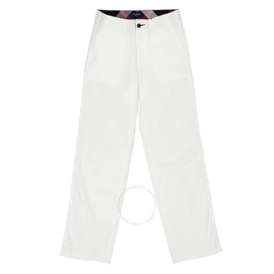 Black Label Crestbridge Straight-leg Cotton Trousers In White