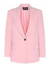 Black Label Double Breasted Blazer In Nude & Neutrals