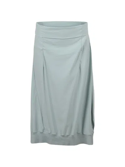 Black Label Pleated Asymmetric-hem Skirt In Green