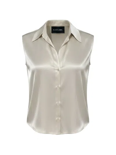 Black Label Satin-finish Blouse In Multi