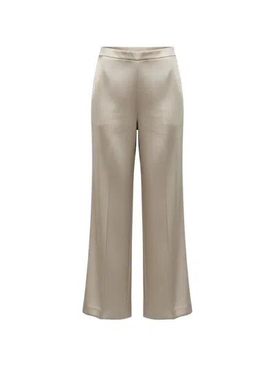 Black Label Satin-finish Trousers In Brown