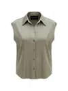 Black Label Sleeveless Button-up Blouse In Multi