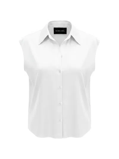 Black Label Sleeveless Shirt In White
