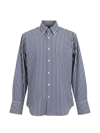 Black Label Striped Button-down Shirt In Blue
