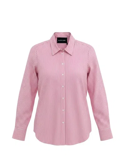 Black Label Striped Long-sleeve Shirt In Pink