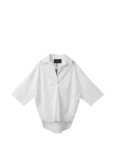 Black Label V-neck Blouse In White
