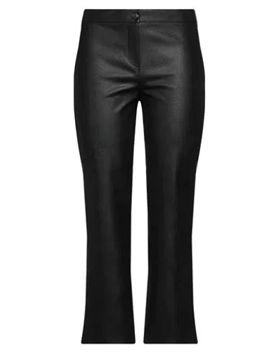 Black Label Woman Pants Black Size 12 Polyester, Polyurethane