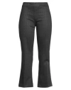 Black Label Woman Pants Charcoal Size 10 Polyester, Viscose, Elastane In Grey